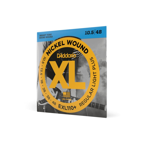 Комплект струн для електрогітари D'ADDARIO EXL110+ XL NICKEL WOUND REGULAR LIGHT PLUS (10.5-48)
