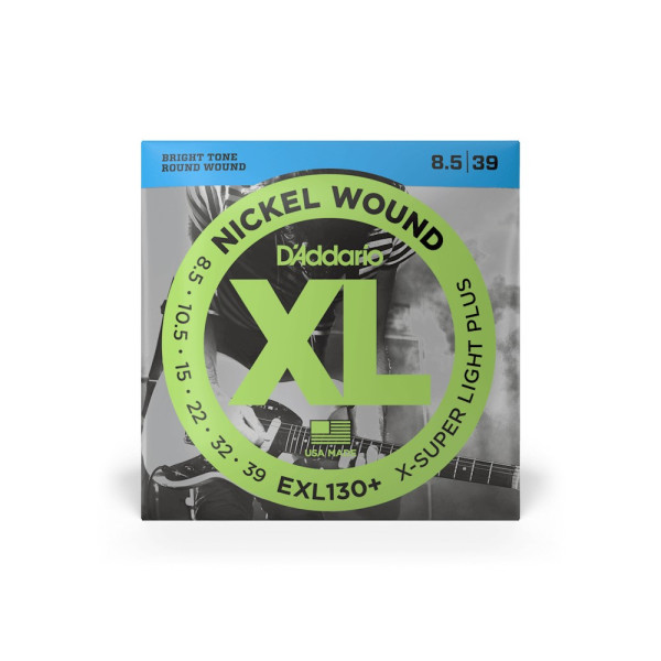 Комплект струн для електрогітари D'ADDARIO EXL130+ XL NICKEL WOUND EXTRA SUPER LIGHT PLUS (08.5-39)