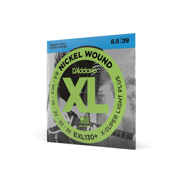 Комплект струн для електрогітари D'ADDARIO EXL130+ XL NICKEL WOUND EXTRA SUPER LIGHT PLUS (08.5-39)