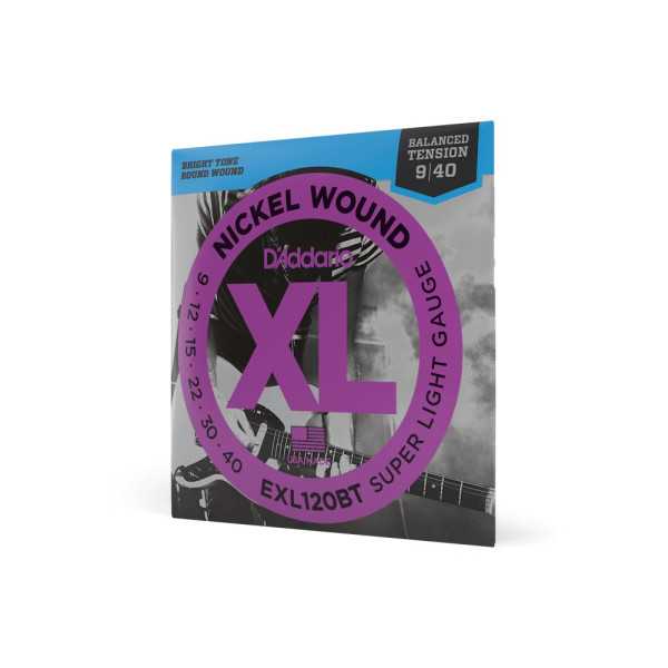 Комплект струн для електрогітари D'ADDARIO EXL120BT XL NICKEL WOUND BALANCED TENSION SUPER LIGHT (09-40)
