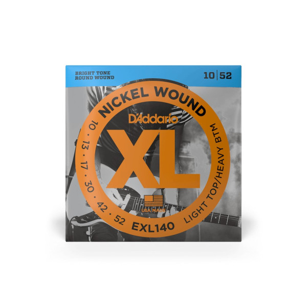 Комплект струн для електрогітари D'ADDARIO EXL140 XL NICKEL WOUND LIGHT TOP / HEAVY BOTTOM (10-52)