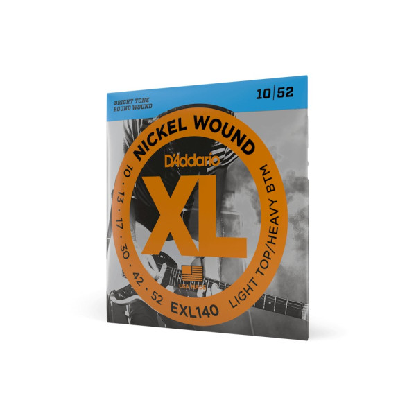 Комплект струн для електрогітари D'ADDARIO EXL140 XL NICKEL WOUND LIGHT TOP / HEAVY BOTTOM (10-52)