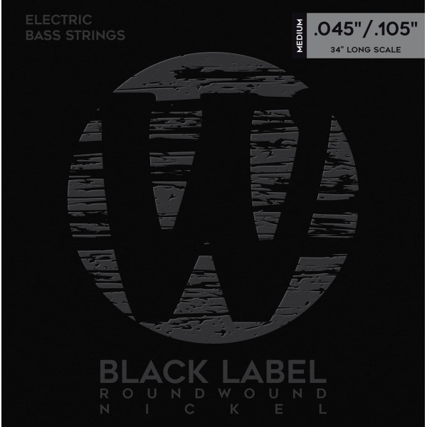 Комплект струн для бас-гітари WARWICK 41200 Black Label, Nickel-Plated, Medium 4-String (45-105)