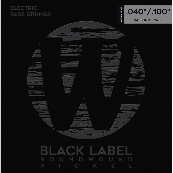 Комплект струн для бас-гітари WARWICK 41210 Black Label, Nickel-Plated, Medium Light 4-String (40-100)