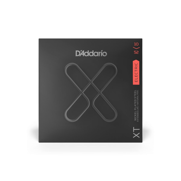 Комплект струн для електрогітари D'ADDARIO XTE1052 XT ELECTRIC NICKEL PLATED STEEL LIGHT TOP / HEAVY BOTTOM (10-52)