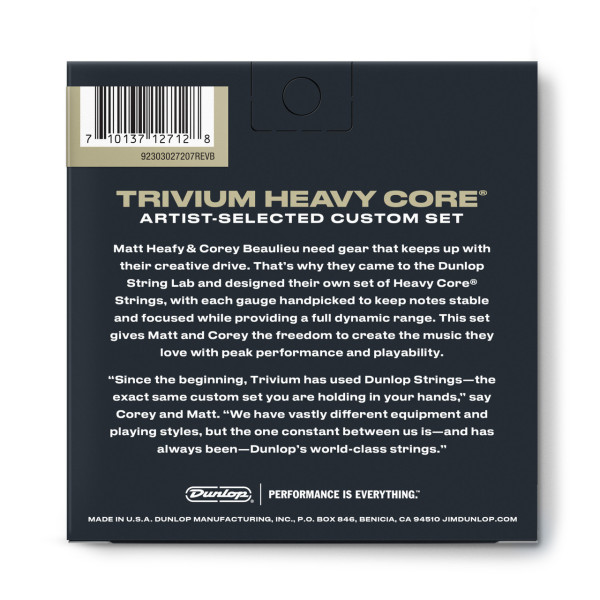 Комплект струн для електрогітари DUNLOP TVMN10637 TRIVIUM STRING LAB SERIES GUITAR STRINGS 10-63 | 7-STRING