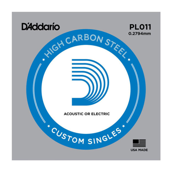 Струна №1 мі для акустичної та електрогітари D'ADDARIO PL011 Plain Steel 011