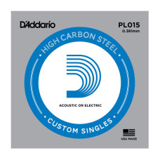 Струна №2 сі для акустичної та електрогітари D'ADDARIO PL015 Plain Steel 015