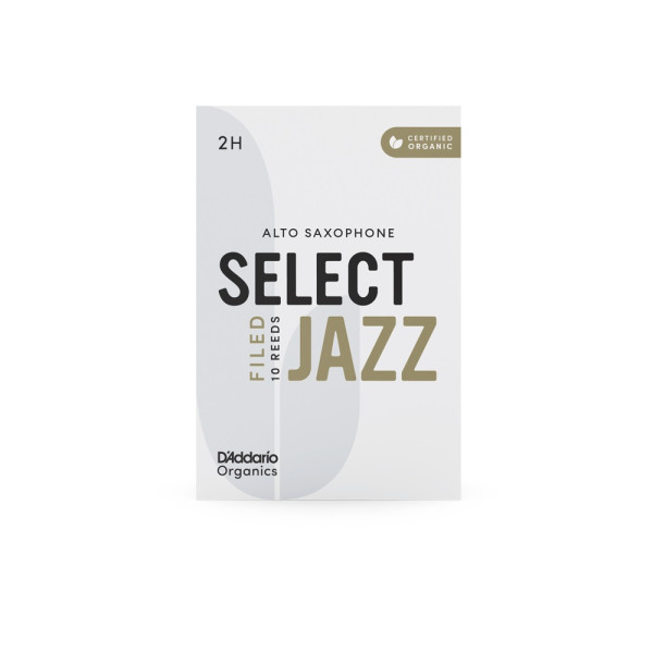 Набір тростин (10 штук) для альт саксофона D'ADDARIO Organic Select Jazz - Alto Sax Filed 2H - 10 Pack