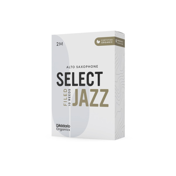 Набір тростин (10 штук) для альт саксофона D'ADDARIO Organic Select Jazz - Alto Sax Filed 2M - 10 Pack