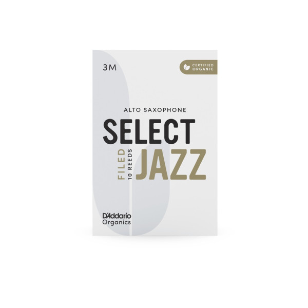 Набір тростин (10 штук) для альт саксофона D'ADDARIO Organic Select Jazz - Alto Sax Filed 3M - 10 Pack