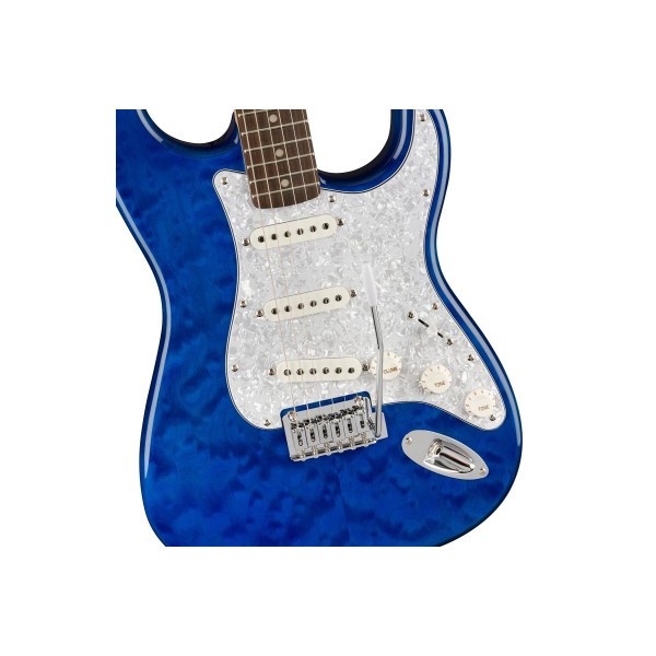 Електрогітара SQUIER AFFINITY SERIES FSR STRATOCASTER QMT SAPPHIRE BLUE TRANSPARENT