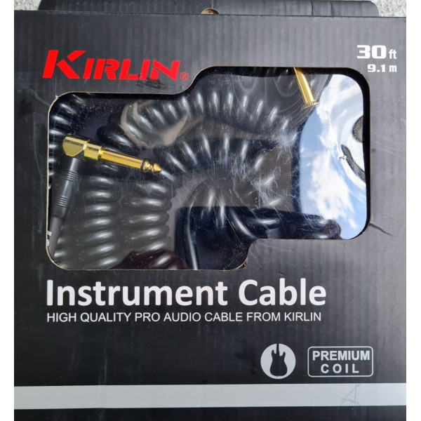 Інструментальний кабель KIRLIN Premium Coiled Cable 9m Black IPK-222BFGL/BKE