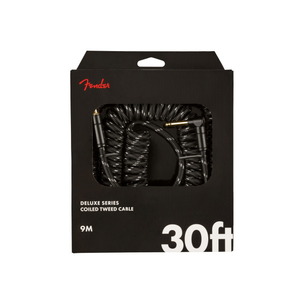 Інструментальний кабель FENDER CABLE DELUXE SERIES COILED 30' BLACK TWEED