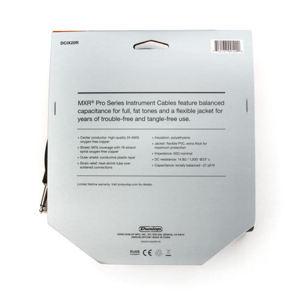 Інструментальний кабель MXR Pro Series Instrument Cable Straight/Right (6m)