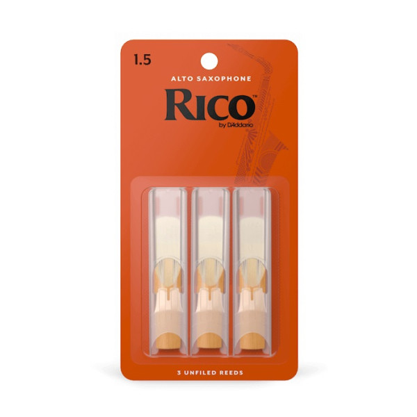 Набір тростин (3 штуки) для альт саксофона D'ADDARIO Rico - Alto Sax #1.5 - 3-Pack