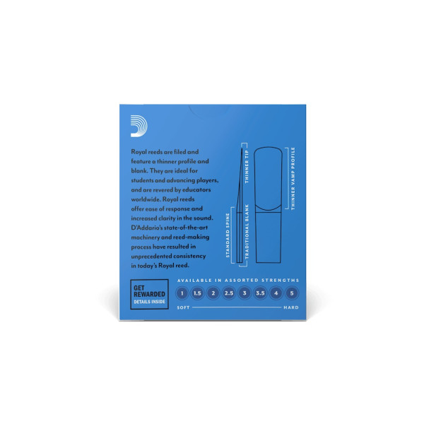 Набір тростин (10 штук) для альт саксофона D'ADDARIO Royal - Alto Sax #4.0 - 10 Pack