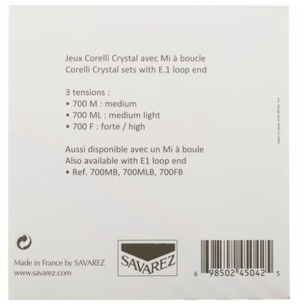 Комплект струн для скрипки SAVAREZ Corelli New Crystal 700M