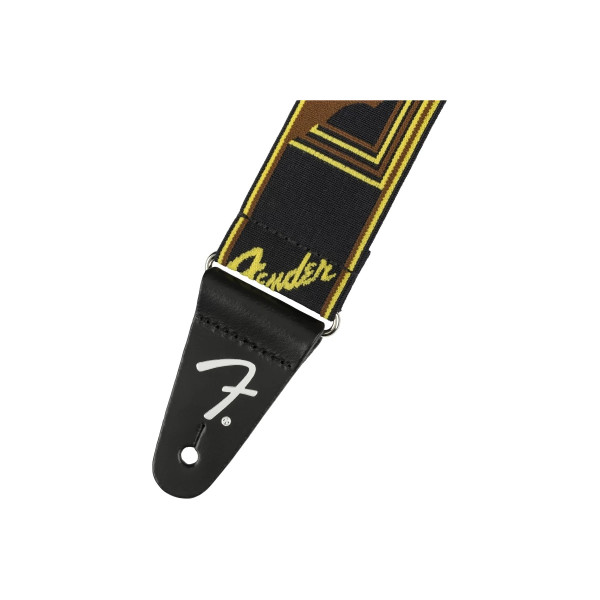 Гітарний ремінь FENDER STRAP 2" WEIGHLESS MONOGRAMMED BLACK/YELLOW/BROWN