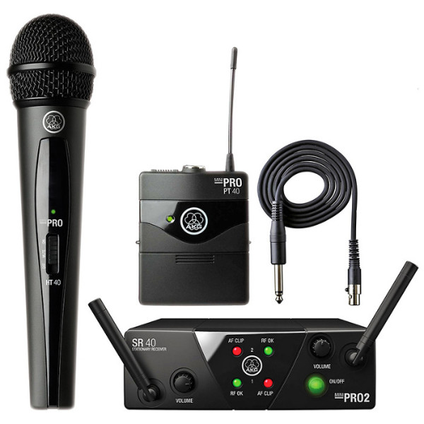 Радіосистема з ручним мікрофоном і напоясним передавачем AKG WMS40 MINI2 MIX SET BD US45A/C